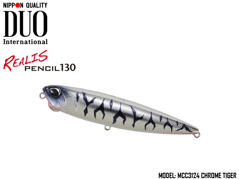 Duo Realis Pencil 130 SW LIMITED (Length: 130mm, Weight: 31.6gr, Color: MCC3124 Chrome Tiger)