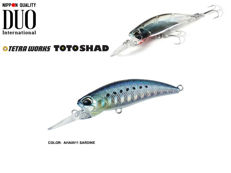 DUO Tetra Works Toto Shad 48S (Length: 48mm, Weight: 4.5gr, Color: AHA0011 Sardine)