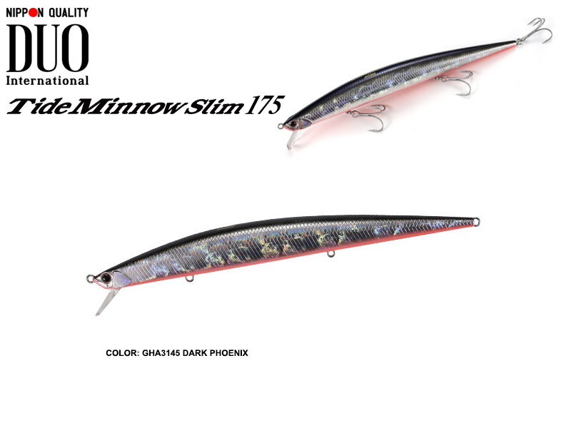DUO Tide-Minnow Slim 175 Lures (Length: 175mm, Weight: 27g, Color: ADA0025 Prism Noir RB)