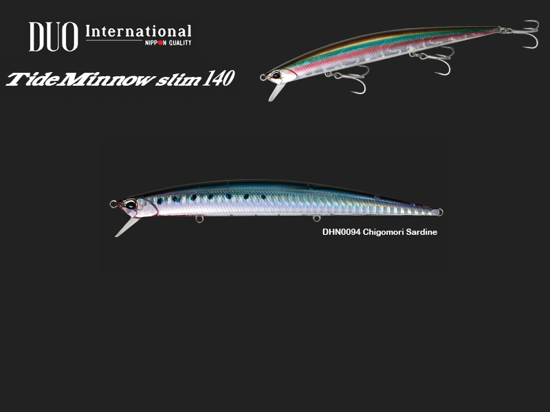 DUO Tide Minnow Slim 140 Lures (Length: 140mm, Weight: 18g, Model: DHN0094 Chigomori Sardine)