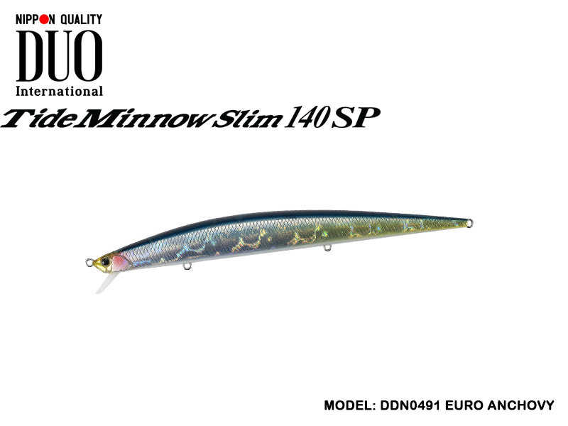 Duo Tide Minnow Slim 140SP (Length: 140mm, Weight: 18.6gr, Color: DDN0491 Euro Anchovy)