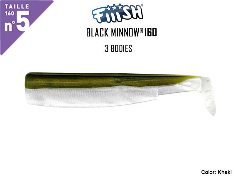 FIIISH Black Minnow 160 Bodies - 3 Bodies Pack ( Color: Khaki, Pack: 3pcs)