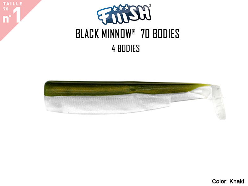 FIIISH Black Minnow 70 Bodies - 4 Bodies Pack ( Color: Khaki, Pack: 4pcs)