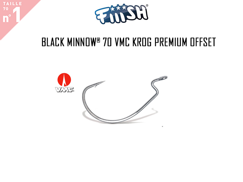 FIIISH Black Minnow 70 VMC Krog Premium Offset ( Pack: 4pcs)