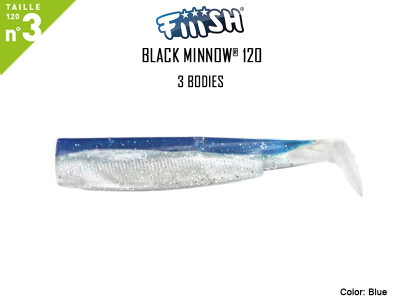 FIIISH Black Minnow 120 Bodies - 3 Bodies Pack (Color: Blue, Pack: 3pcs)