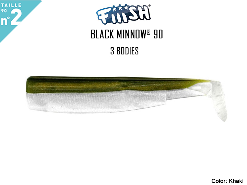 FIIISH Black Minnow 90 Bodies - 3 Bodies Pack ( Color: Khaki, Pack: 3pcs)