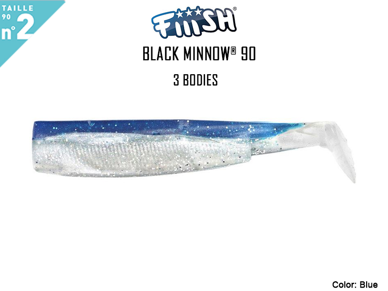 FIIISH Black Minnow 90 Bodies - 3 Bodies Pack ( Color: Blue, Pack: 3pcs)