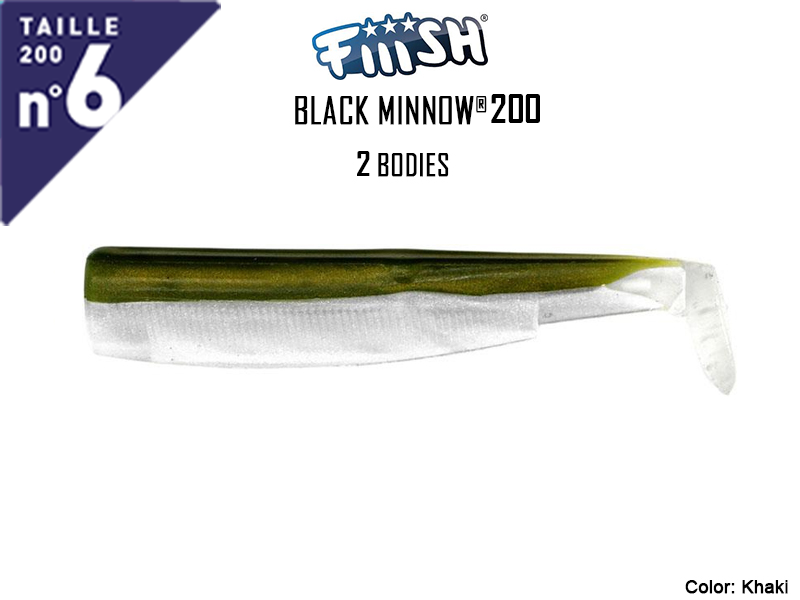 FIIISH Black Minnow 200 Bodies - 2 Bodies Pack ( Color: Khaki, Pack: 2pcs)
