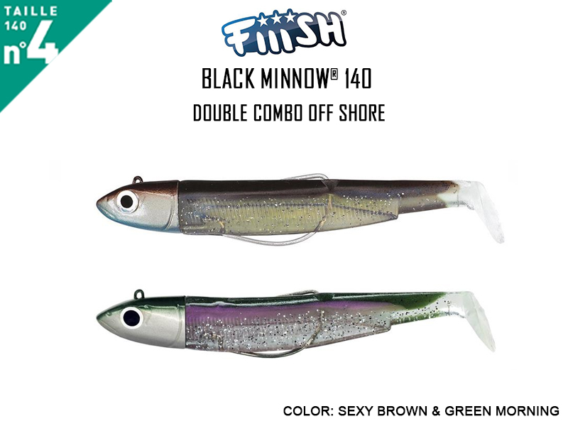 FIIISH Black Minnow 140 - Double Combo Off Shore (Weight: 40gr, Color: Sexy Brown & Green Morning )