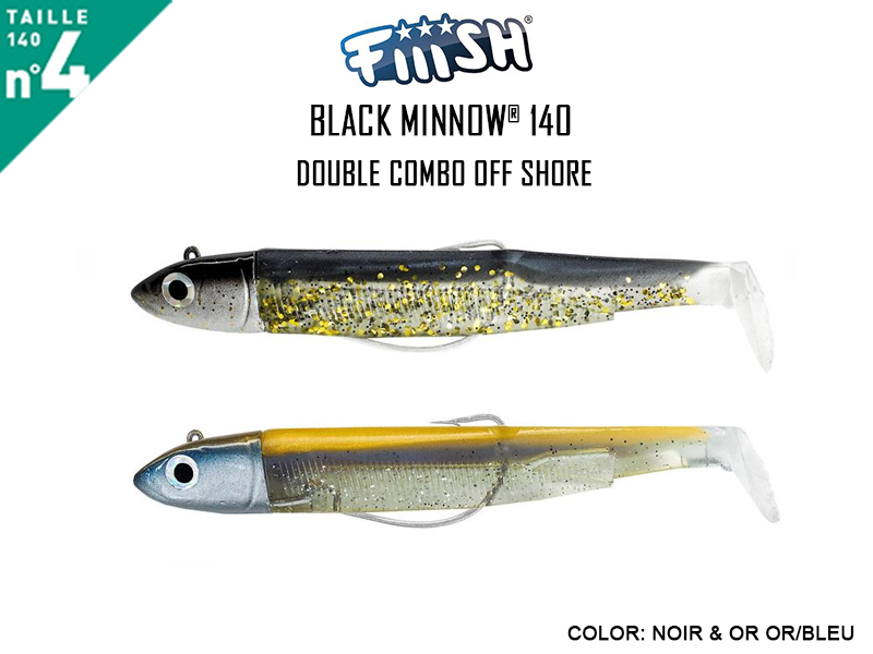 FIIISH Black Minnow 140 - Double Combo Off Shore (Weight: 40gr, Color: Noir & Or Or/Bleu)