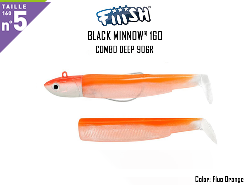 FIIISH Black Minnow 160 - Combo Deep (Weight: 90gr, Color: Fluo Orange + Fluo Orange Body)