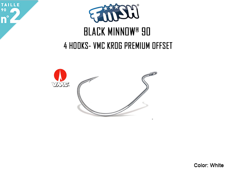 FIIISH Black Minnow 90 4 Hooks - VMC Krog Premium Offset ( Pack: 4pcs)