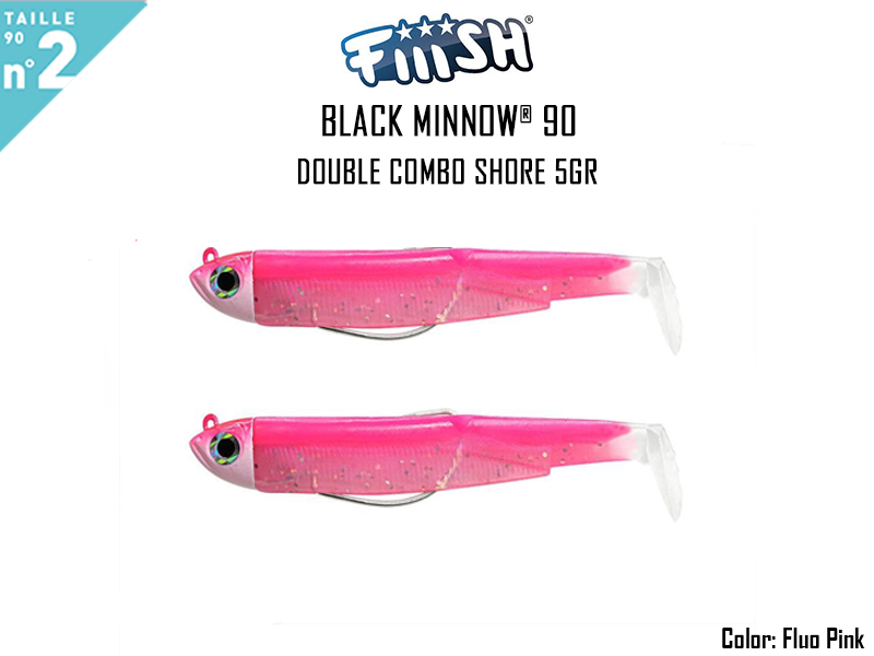 FIIISH Black Minnow 90 - Double Combo Shore (Weight: 5gr, Color: Fluo Pink)