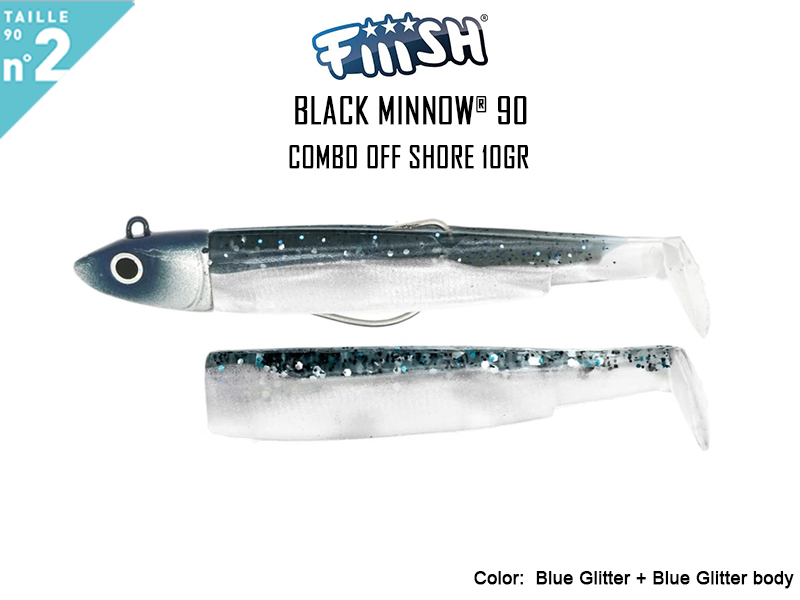 FIIISH Black Minnow 90 - Combo Off Shore (Weight: 10gr, Color: Blue Glitter + Blue Glitter body)