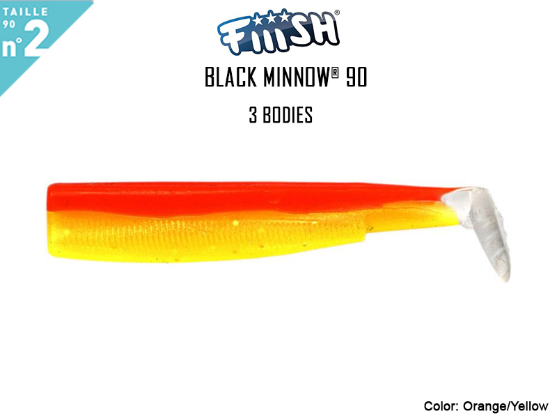 FIIISH Black Minnow 90 Bodies - 3 Bodies Pack ( Color: Orange Yellow, Pack: 3pcs)