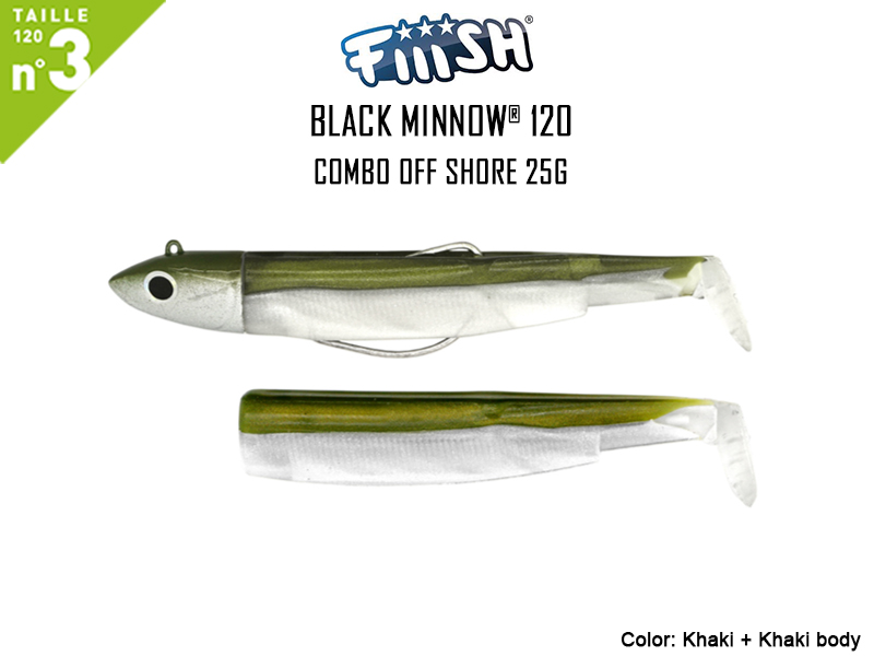 FIIISH Black Minnow 120 - Combo Off Shore (Weight: 25gr, Color: Khaki + Khaki body)