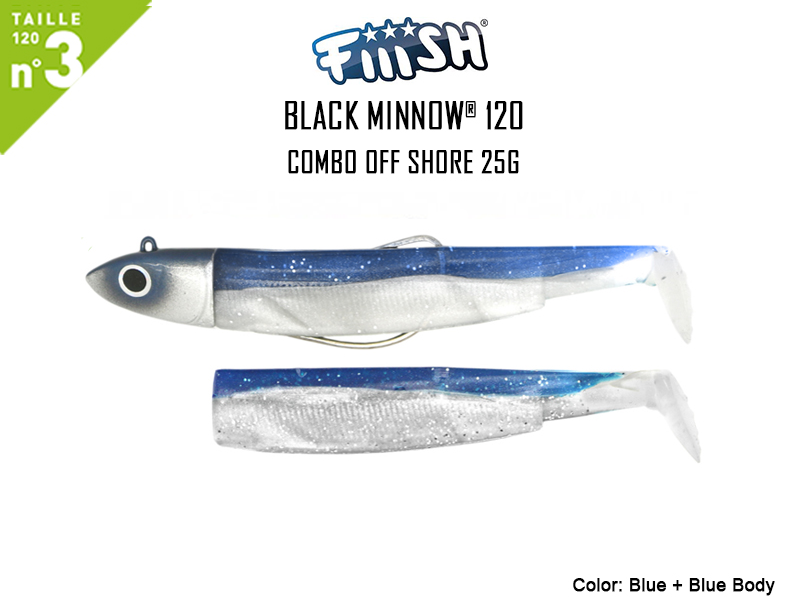 FIIISH Black Minnow 120 - Combo Off Shore (Weight: 25gr, Color: Blue + Blue body)