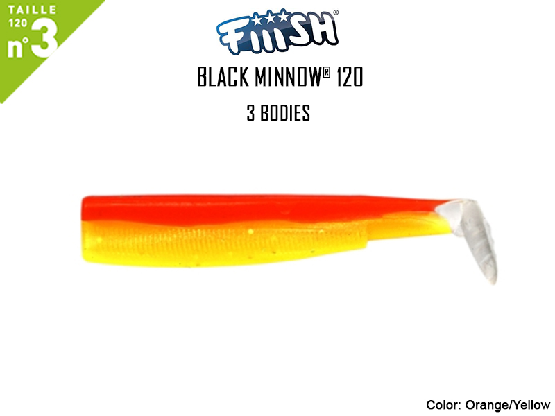 FIIISH Black Minnow 120 Bodies - 3 Bodies Pack (Color: Orange Yellow, Pack: 3pcs)