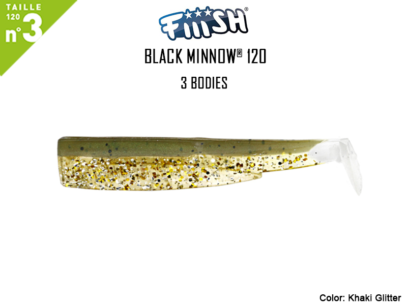 FIIISH Black Minnow 120 Bodies - 3 Bodies Pack (Color: Khaki Glitter, Pack: 3pcs)