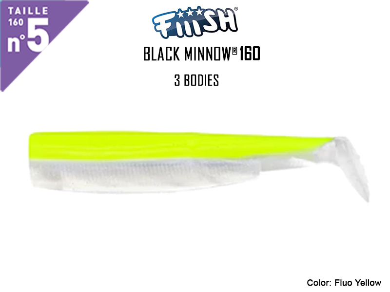 FIIISH Black Minnow 160 Bodies - 3 Bodies Pack ( Color: Fluo Yellow, Pack: 3pcs)