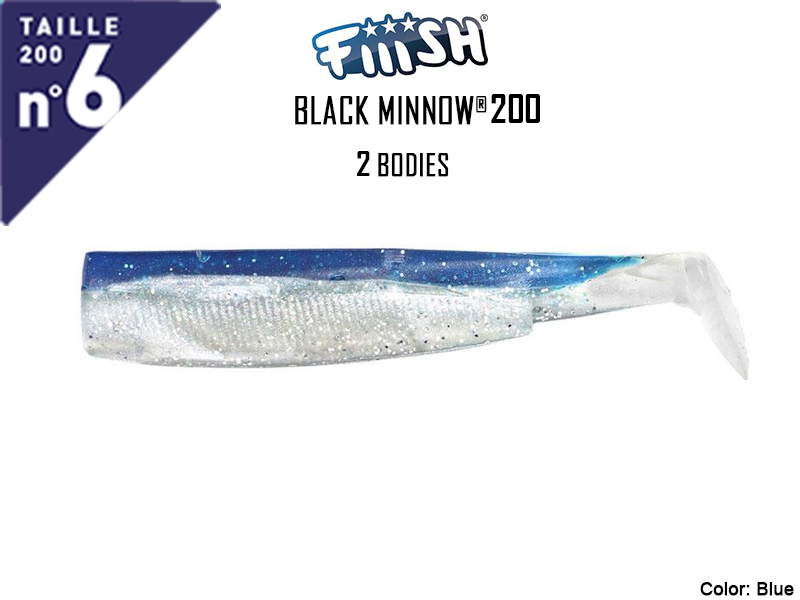FIIISH Black Minnow 200 Bodies - 2 Bodies Pack ( Color: Blue, Pack: 2pcs)
