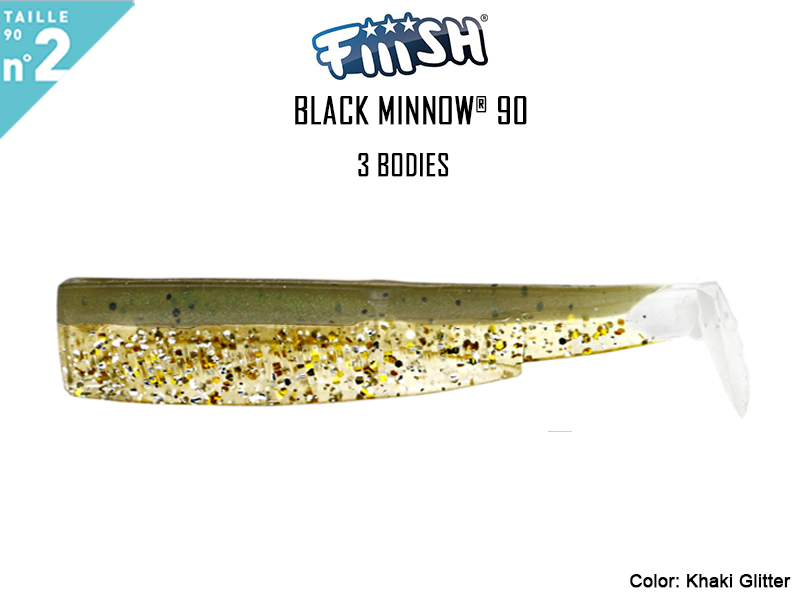 FIIISH Black Minnow 90 Bodies - 3 Bodies Pack ( Color: Khaki Glitter, Pack: 3pcs)