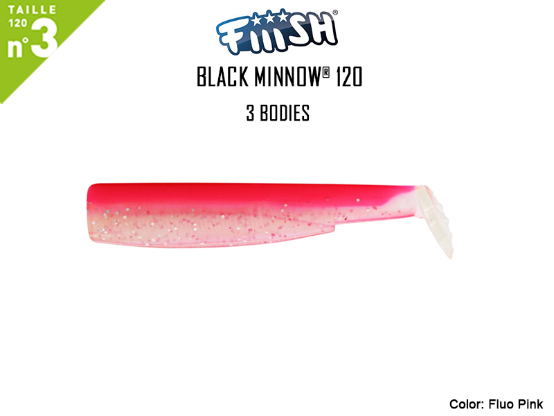 FIIISH Black Minnow 120 Bodies - 3 Bodies Pack (Color: Fluo Pink, Pack: 3pcs)