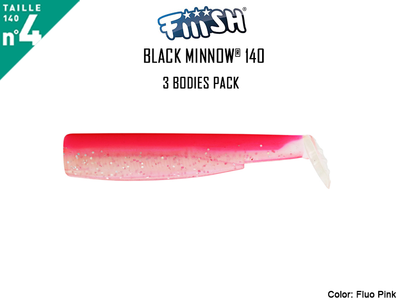 FIIISH Black Minnow 140 Bodies - 3 Bodies Pack ( Color: Fluo Pink, Pack: 3pcs)