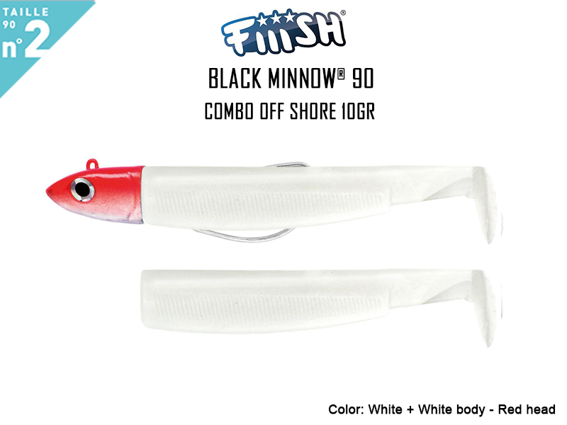 FIIISH Black Minnow 90 - Combo Off Shore (Weight: 10gr, Color:White/Red + White Body)