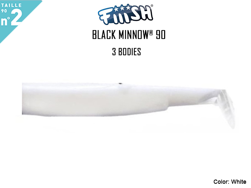FIIISH Black Minnow 90 Bodies - 3 Bodies Pack ( Color: White, Pack: 3pcs)
