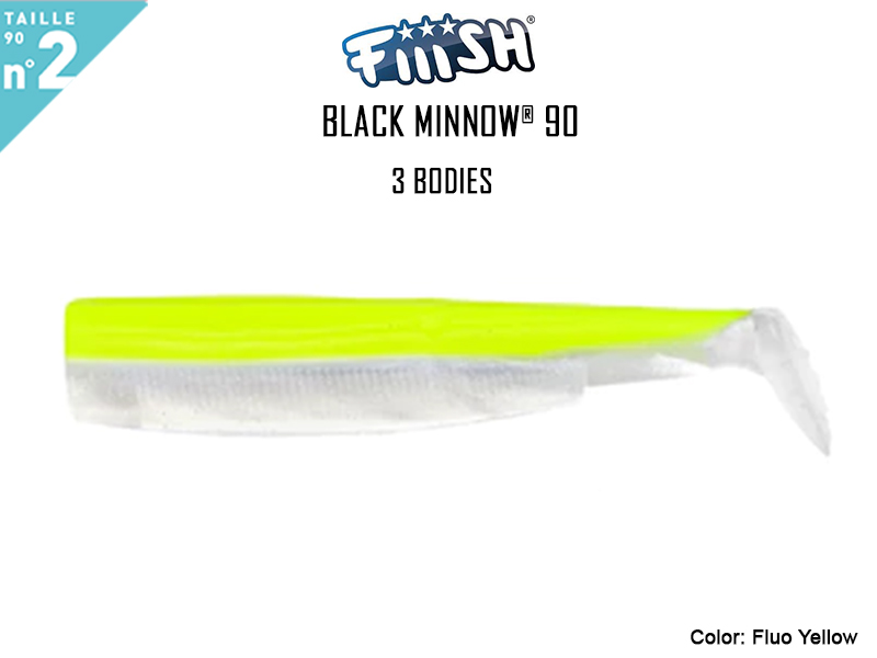 FIIISH Black Minnow 90 Bodies - 3 Bodies Pack ( Color: Fluo Yellowr, Pack: 3pcs)