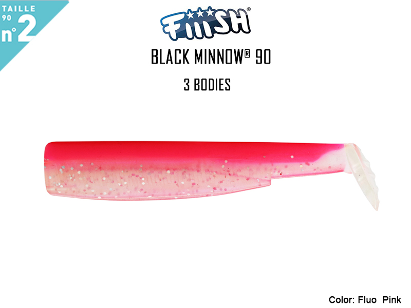 FIIISH Black Minnow 90 Bodies - 3 Bodies Pack ( Color: Fluo Pink, Pack: 3pcs)