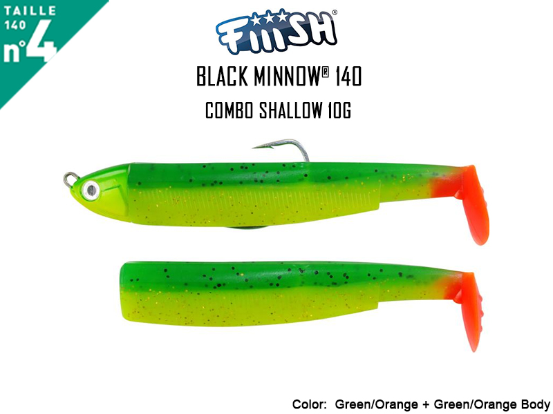 FIIISH Black Minnow 140 - Combo Shallow (Weight: 10gr, Color: Green/Orange + Green/Orange Body)
