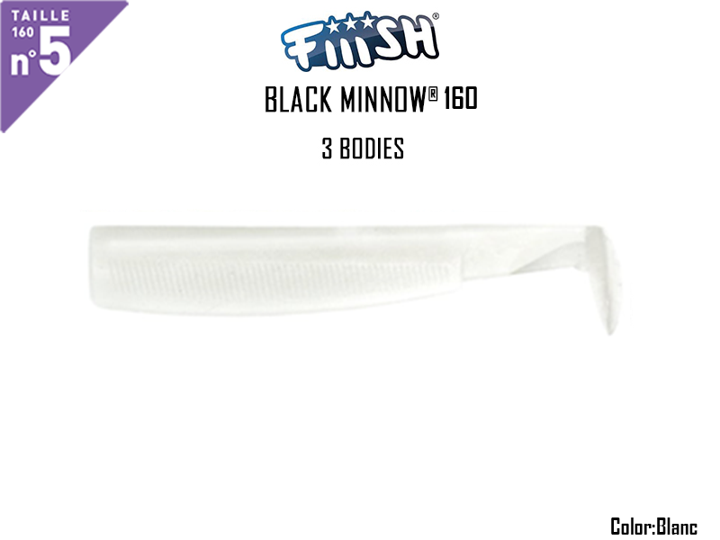 FIIISH Black Minnow 160 Bodies - 3 Bodies Pack ( Color: Blanc, Pack: 3pcs)
