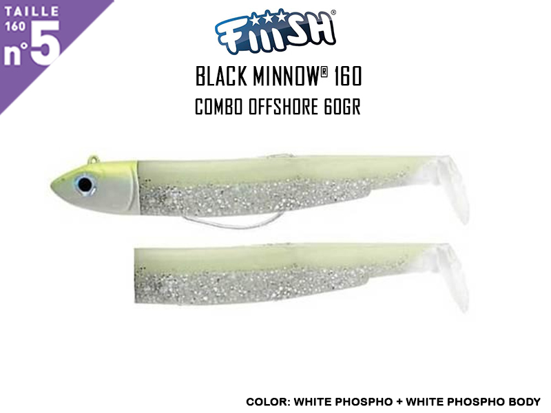 FIIISH Black Minnow 160 - Combo Off Shore (Weight: 60gr, Color: White Phospho + White Phospho Body)