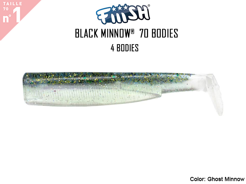 FIIISH Black Minnow 70 Bodies - 4 Bodies Pack ( Color: Ghost Minnow, Pack: 4pcs)