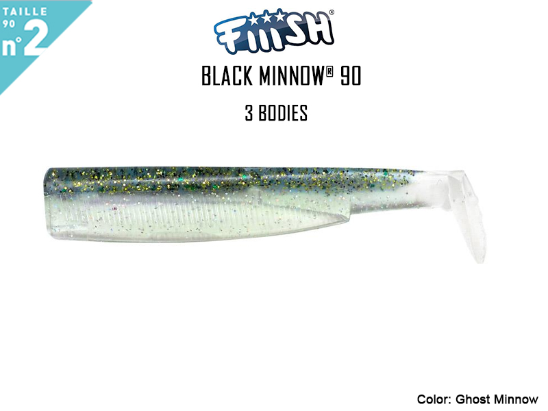 FIIISH Black Minnow 90 Bodies - 3 Bodies Pack ( Color: Ghost Minnow, Pack: 3pcs)