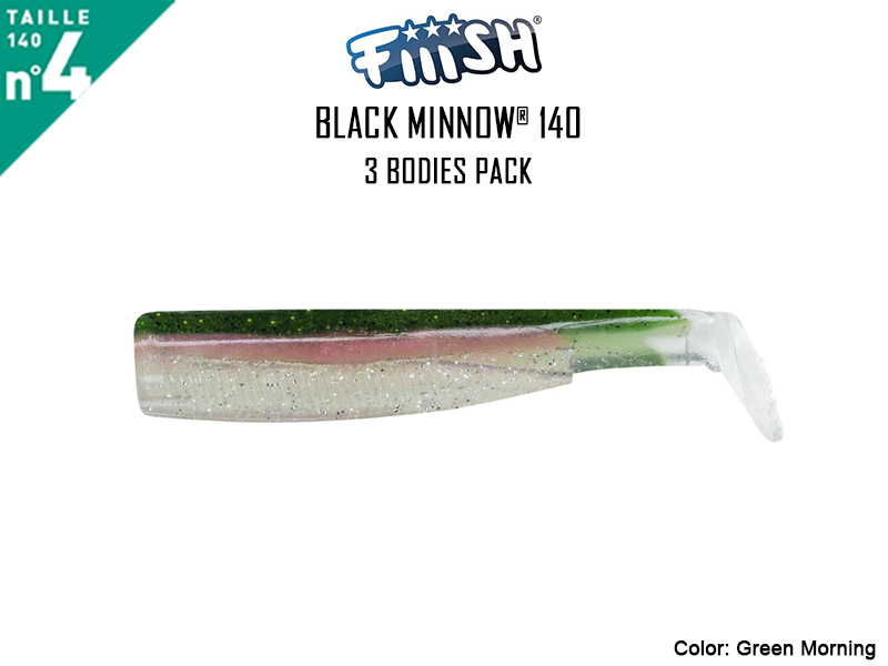 FIIISH Black Minnow 140 Bodies - 3 Bodies Pack ( Color: Green Morning, Pack: 3pcs)