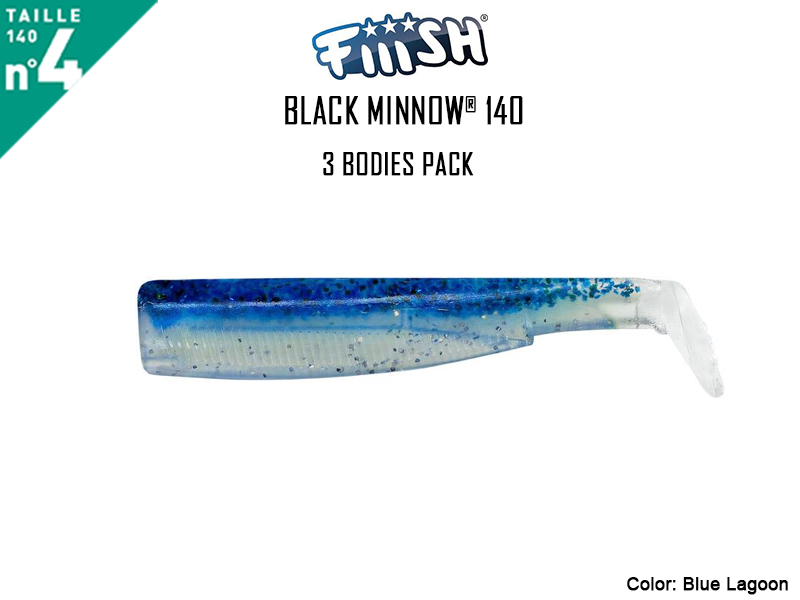 FIIISH Black Minnow 140 Bodies - 3 Bodies Pack ( Color: Blue Lagoon, Pack: 3pcs)