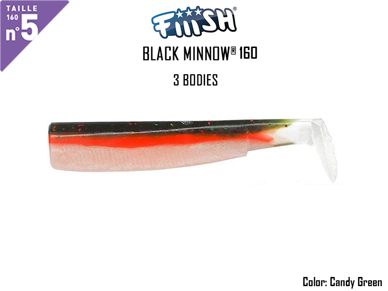 FIIISH Black Minnow 160 Bodies - 3 Bodies Pack ( Color: Candy Green, Pack: 3pcs)