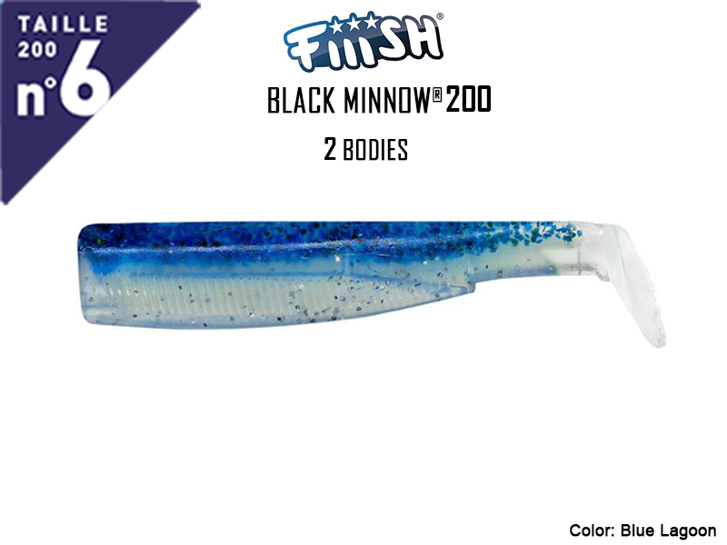 FIIISH Black Minnow 200 Bodies - 2 Bodies Pack ( Color: Blue Lagoon, Pack: 2pcs)