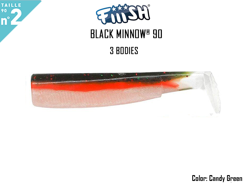 FIIISH Black Minnow 90 Bodies - 3 Bodies Pack ( Color: Candy Green, Pack: 3pcs)