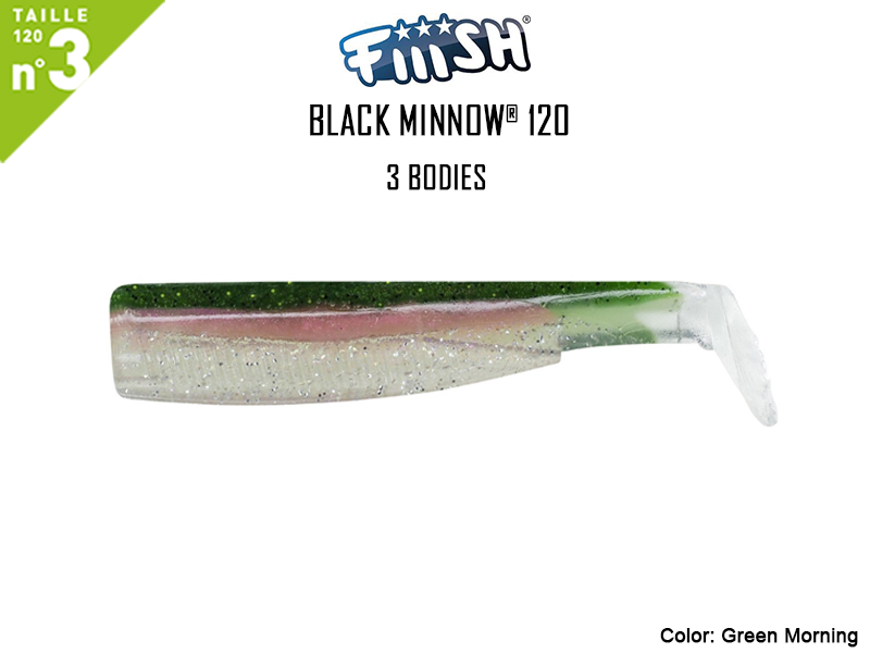 FIIISH Black Minnow 120 Bodies - 3 Bodies Pack (Color: Green Morning, Pack: 3pcs)