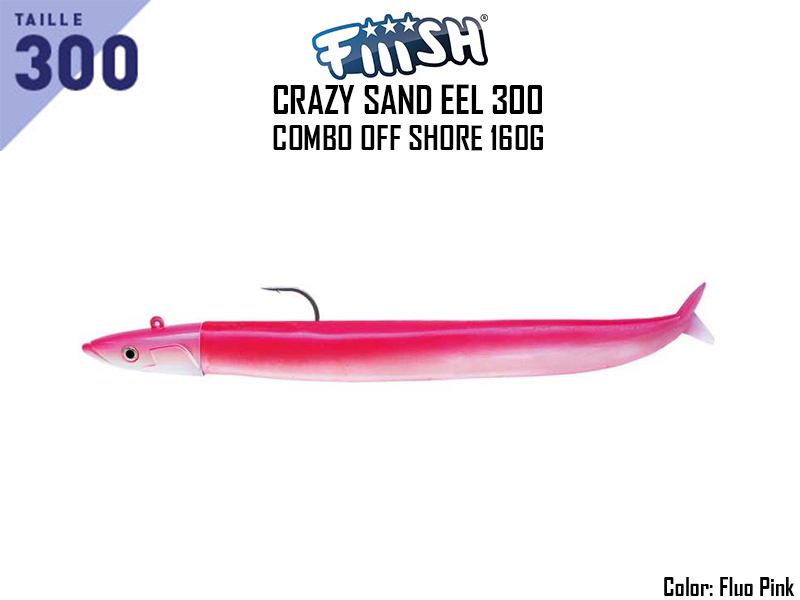 FIIISH Crazy Sand Eel 300 Combo Off Shore (Weight: 160gr, Color: Fluo Pink)