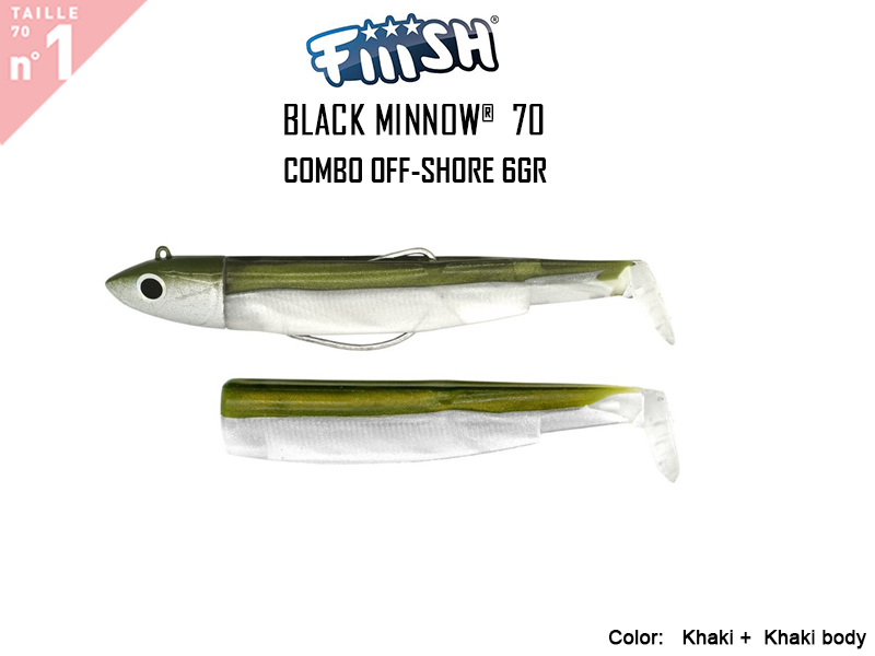 FIIISH Black Minnow 70 Combo Off Shore (Weight: 6gr, Color: Khaki + Khaki body)