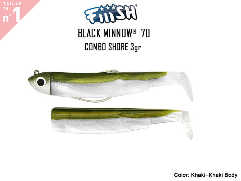 FIIISH Black Minnow 70 Combo Shore (Weight: 3gr, Color: Khaki + Khaki body)