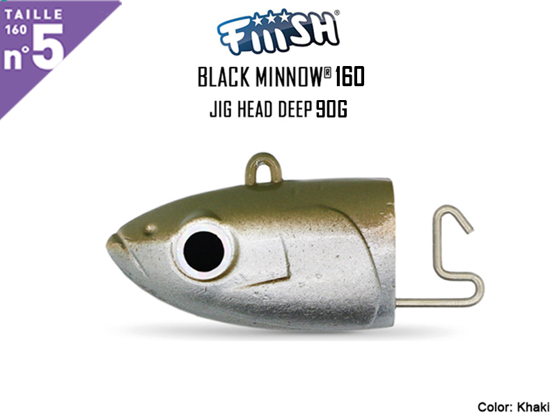 FIIISH Black Minnow 160 Jig Head Deep (Weight: 90gr, Color: Khaki, Pack: 1pcs)
