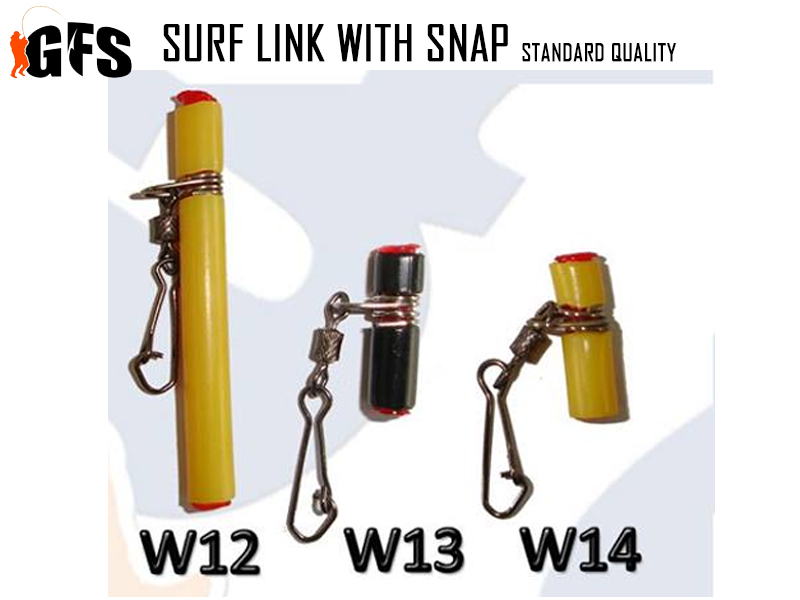 Greaf Surf Link with Snap W12 ( Color: Yellow, Size: 6 cm, Pack: 5pcs)