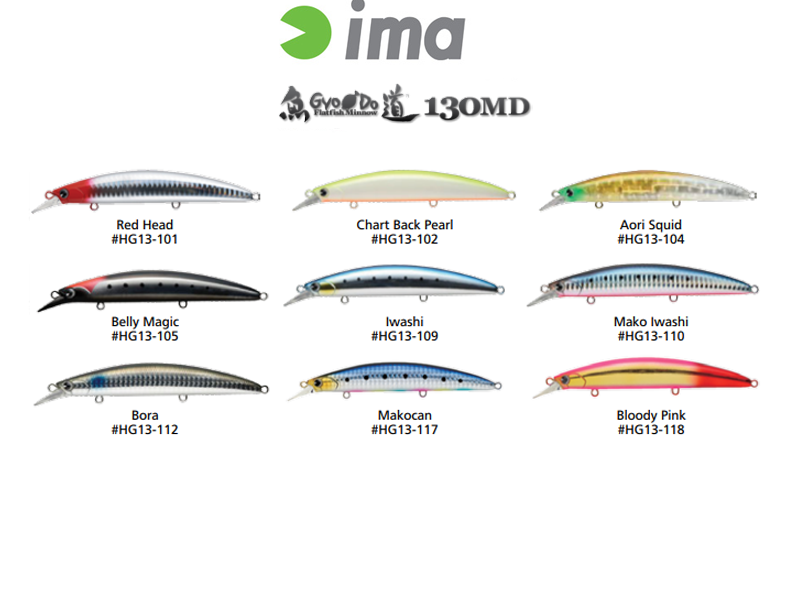 IMA Gyodo 130MD (Length: 130mm, Weight: 23gr, Color: HG13-101 Red Head)