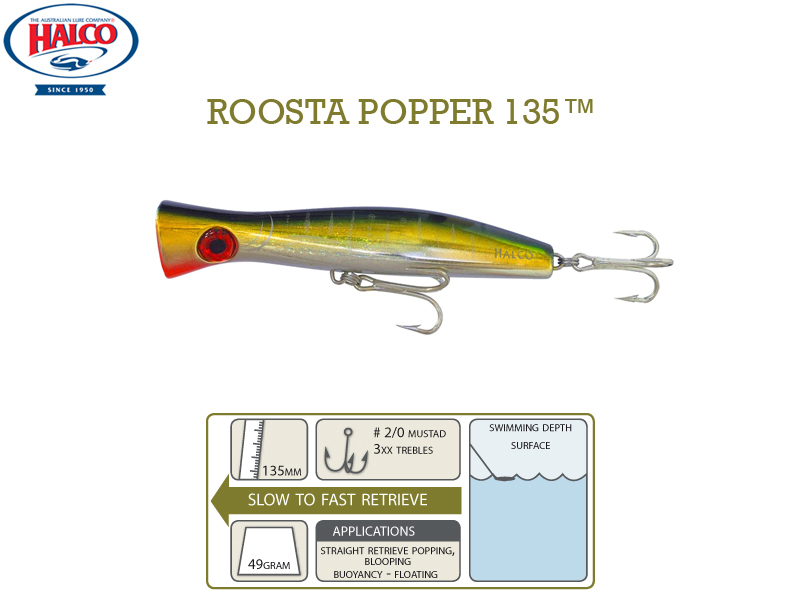 Halco Roosta Popper 135 (135mm, 49gr, Color: H71)